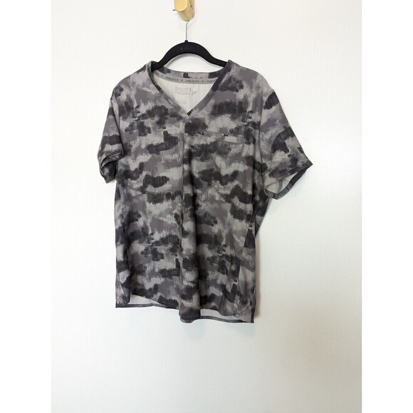 Fabletics Scrub Top Womens Large Black Tie Dye Performance - Picture 2 of 12